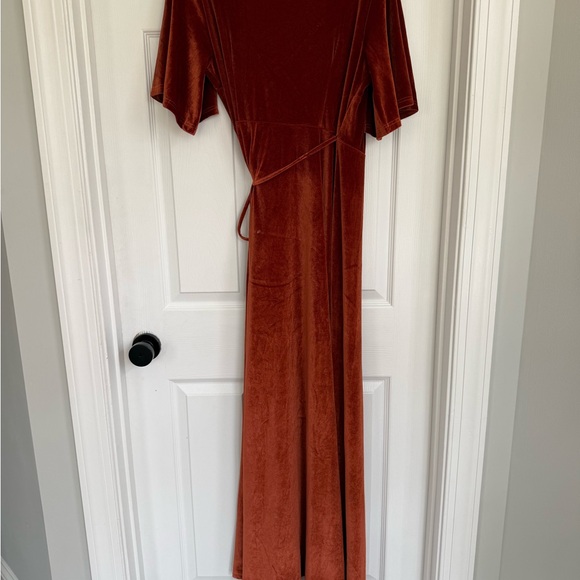 Baltic Born Meghan Velvet Wrap Maxi Dress in color rust - Picture 4 of 4
